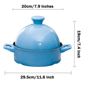 UWEREBFM Ceramic Cooking Pot Cast Iron Pot with Lid Cooking Pot,Large Cooking Tagine with Conical Cover,Tagine Cooking Pot for Different Cooking Styles,Lead-Free Casserole Pan