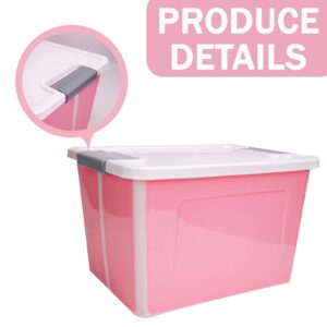 Paieshxi 123 Qt Large Pink Storage Bins with Lids, Collapsible Plastic Storage Containers Bins, Stackable Storage Bins Containers for Organizing, Waterproof Big Plastic Storage Box for Home Office