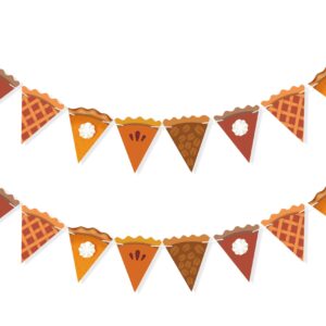 VILIFEVER Pumpkin Pie Banner Thanksgiving Decorations, Pie Slices Bunting, Thanksgiving Banner, Fall Party Decor Harvest Home Mantel Decorations Party Supplies