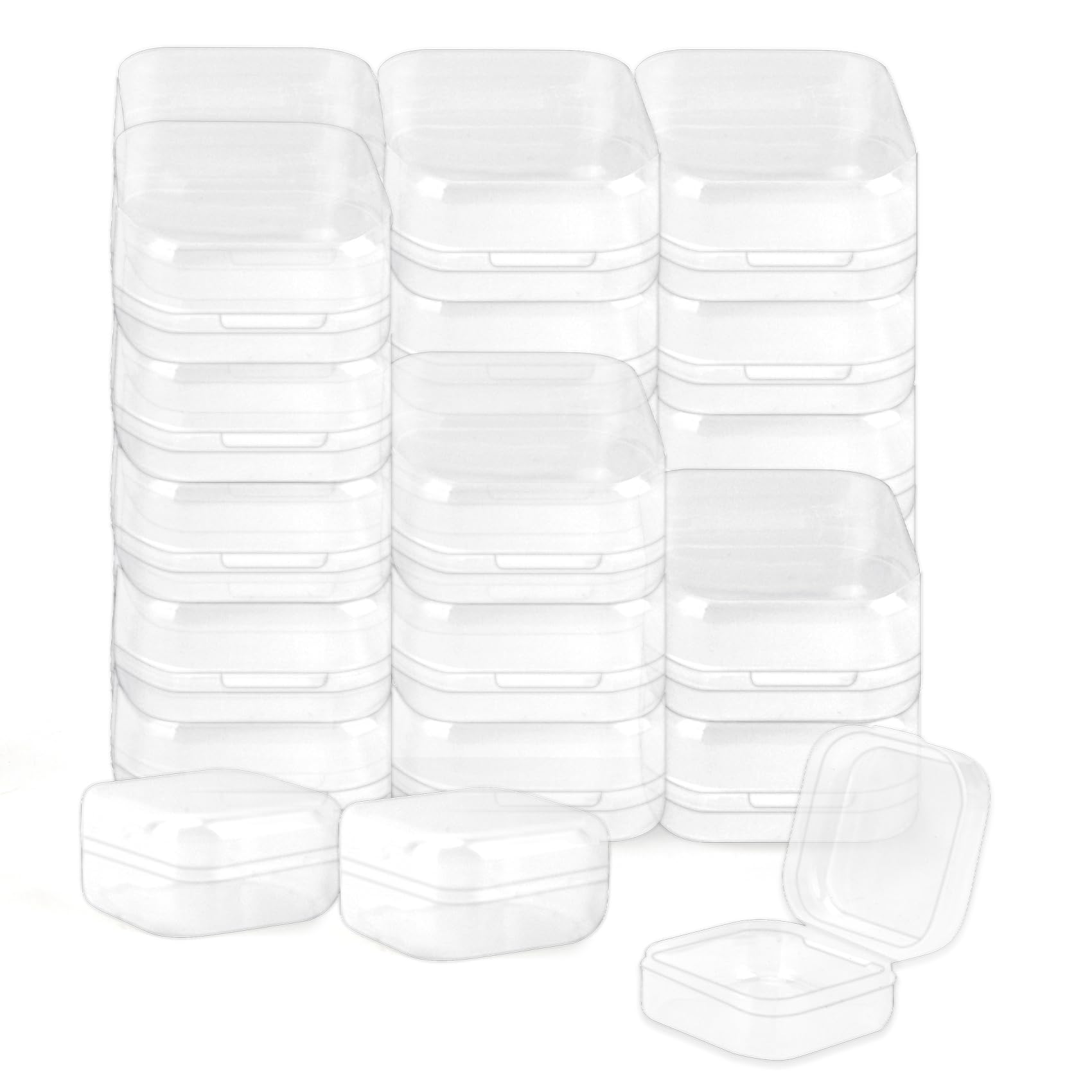 24 Packs Small Plastic Containers with Lids,Bead Storage,Bead Storage Containers,Small Plastic Containers,Sample Containers,Sticker Storage,Mini Storage Containers,Bead Box(1.37*1.37*0.7 In)