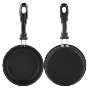 HAOHIZE Tiny Frying Pan, Small Omelette Induction for Eggs Pans Fry Egg Single Pancake One Skillet non Stick Nonstick Mini 5 Inch Hob 12CM Mini Fry Pan Pure Iron