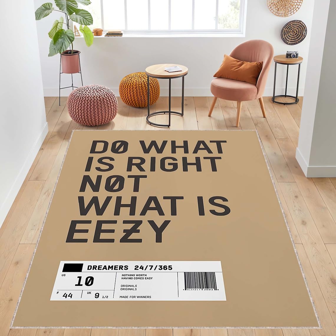 Do What is Right Not Whats Eezy, Trending Now, Hype Rug, Pop Culture Rug, Street Fashion, Streetwear, Hit Rug, Hit Shoes Mat, Sneakers Rug