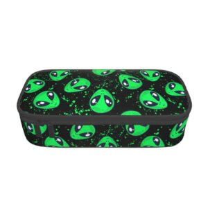 GVGOAGL Funny Green Alien Pencil Case Organizer Big Capacity Pencil Pouch Stationery With Zipper School Supplies Pencil Bag For Girls Boys Office