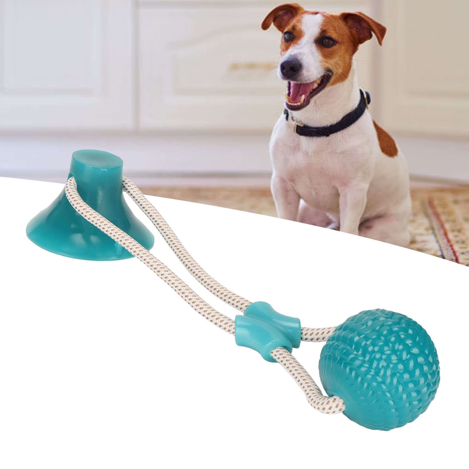 JOROBURO Suction Cup Dog Tug Toy, Teeth Cleaning Chewing Interactive Puppy Pull Toy for Yard Home, Rope Dog Toys Interactive Dog Toys for Small Medium Dogs(Green Ball Shape)