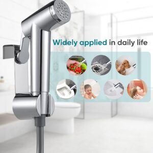 Ultra Light Bidet Toilet Sprayer Head Rustless Handheld Bidet Sprayer Cloth Bathroom Diaper Sprayer for Kitchen and Toilet (3PCS:Sprayer, Water Tank Hook, Spring Flexible Shower Hose)