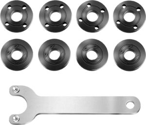 9pcs angle grinder nuts，1 angle grinder wrench with 8 angle grinder flange nuts - compatible with dewalt, bosch, ryobi, metabo grinders