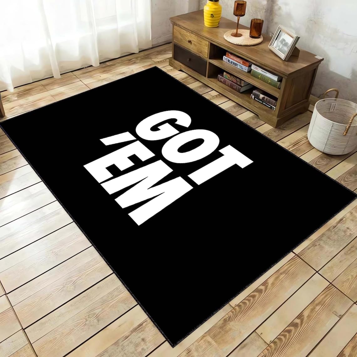 Generic The Got Em, Gotem, Gotem Decor, Fashion Rug, Streetwear Decor, Cool Decor Rug, Shoeshead rug, Home decor, Young Room Rug, GotEm Carpet, 2.6 x 3.9 feet, Colourful