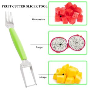 EKMBDLANCH Watermelon Cutter, Watermelon Fork Watermelon Cutter Slicer Tool Dual Head Fruit Forks Slicer, 2-in-1 Stainless Steel Fruit Cutter for Kitchen Party Gadget