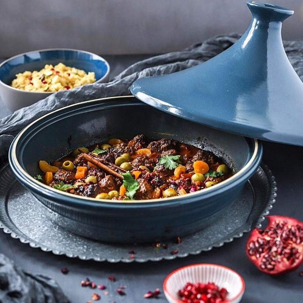 Casserole Dishes with Lids Large Lead Free Cooking Tagine, Ceramic Pots with Lid for Different Cooking Styles High Temperature Resistance Compatible with All Cooktops Cas