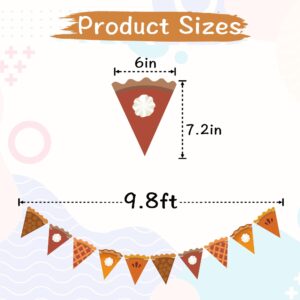 VILIFEVER Pumpkin Pie Banner Thanksgiving Decorations, Pie Slices Bunting, Thanksgiving Banner, Fall Party Decor Harvest Home Mantel Decorations Party Supplies