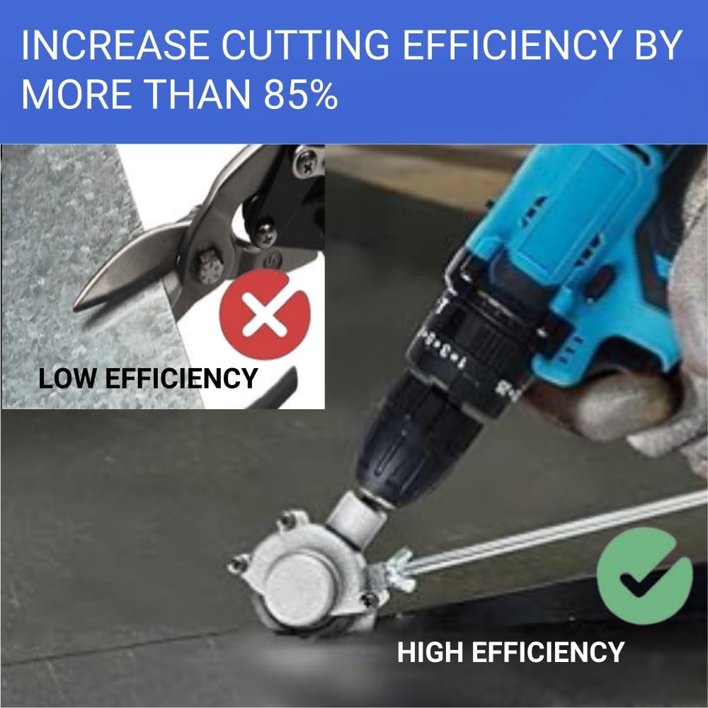 Tyimble Upgraded Sheet Metal Shear for Efficient 20-30 GA Flat Metal Cutting – Multi-Functional Electric Drill Attachment, Durable Design for DIY Projects & Professional Use.