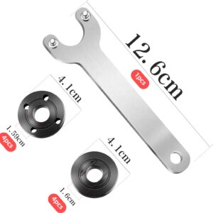 9Pcs Angle Grinder Nuts，1 Angle Grinder Wrench with 8 Angle Grinder Flange Nuts - Compatible with Dewalt, Bosch, Ryobi, Metabo Grinders