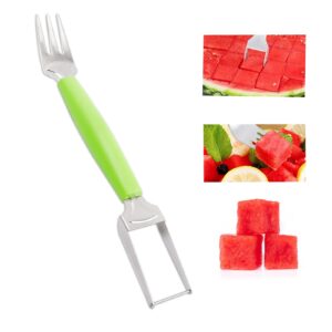 ekmbdlanch watermelon cutter, watermelon fork watermelon cutter slicer tool dual head fruit forks slicer, 2-in-1 stainless steel fruit cutter for kitchen party gadget