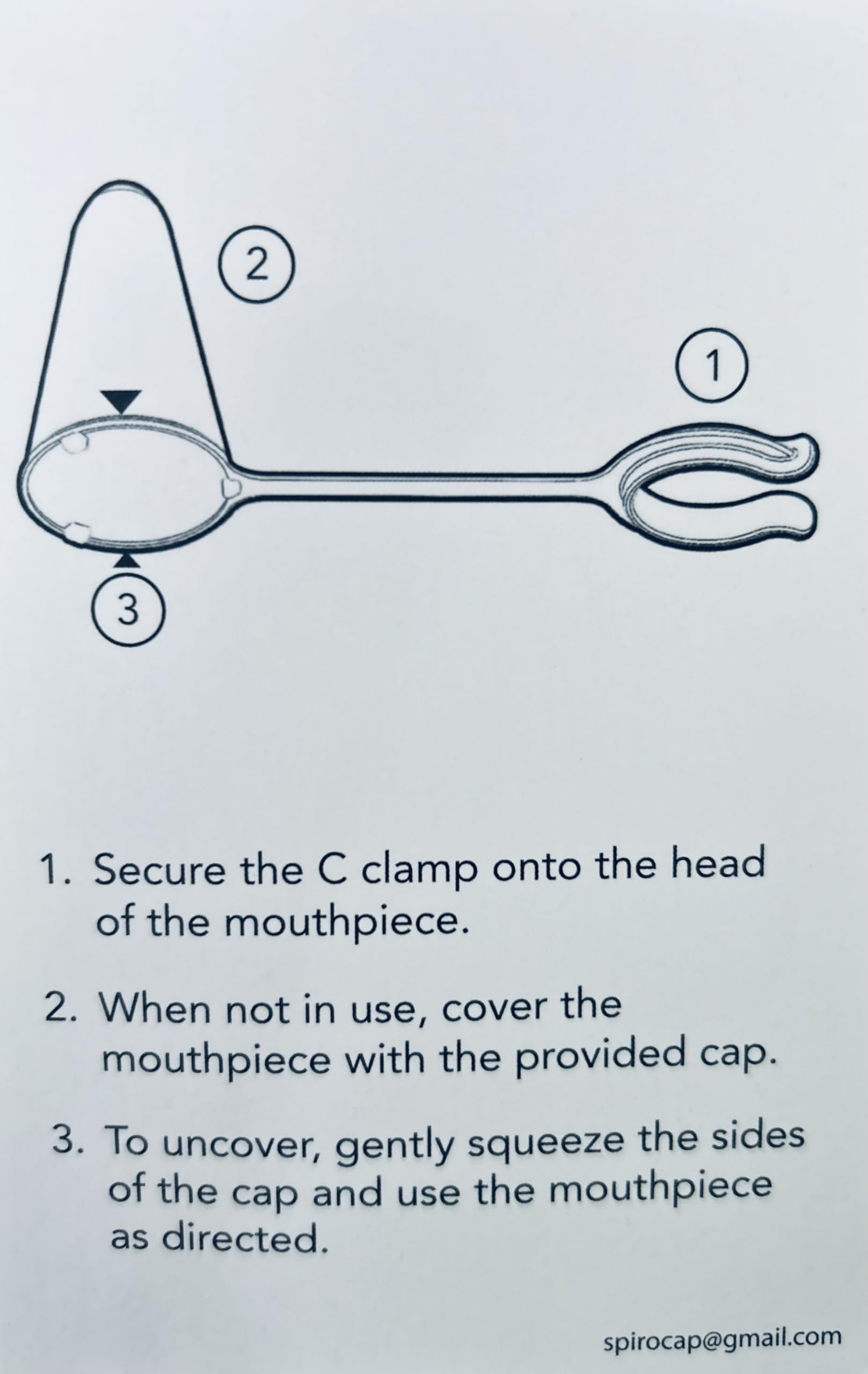 Generic Incentive spirometer cap- SpiroCap- covers The mouthpiece of The incentive spirometer breathing device. Keeps The mouthpiece clean and protected.