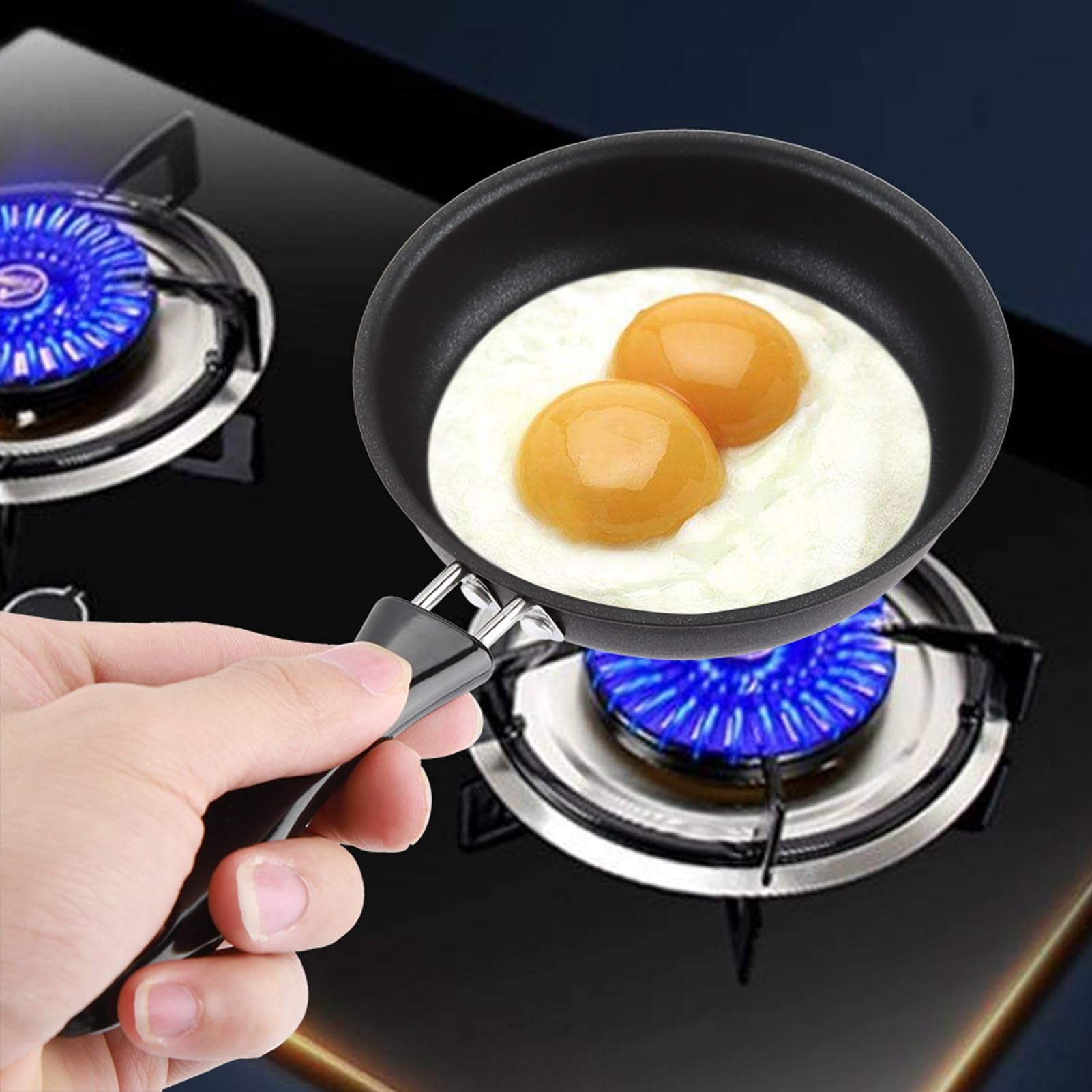 HAOHIZE Tiny Frying Pan, Small Omelette Induction for Eggs Pans Fry Egg Single Pancake One Skillet non Stick Nonstick Mini 5 Inch Hob 12CM Mini Fry Pan Pure Iron