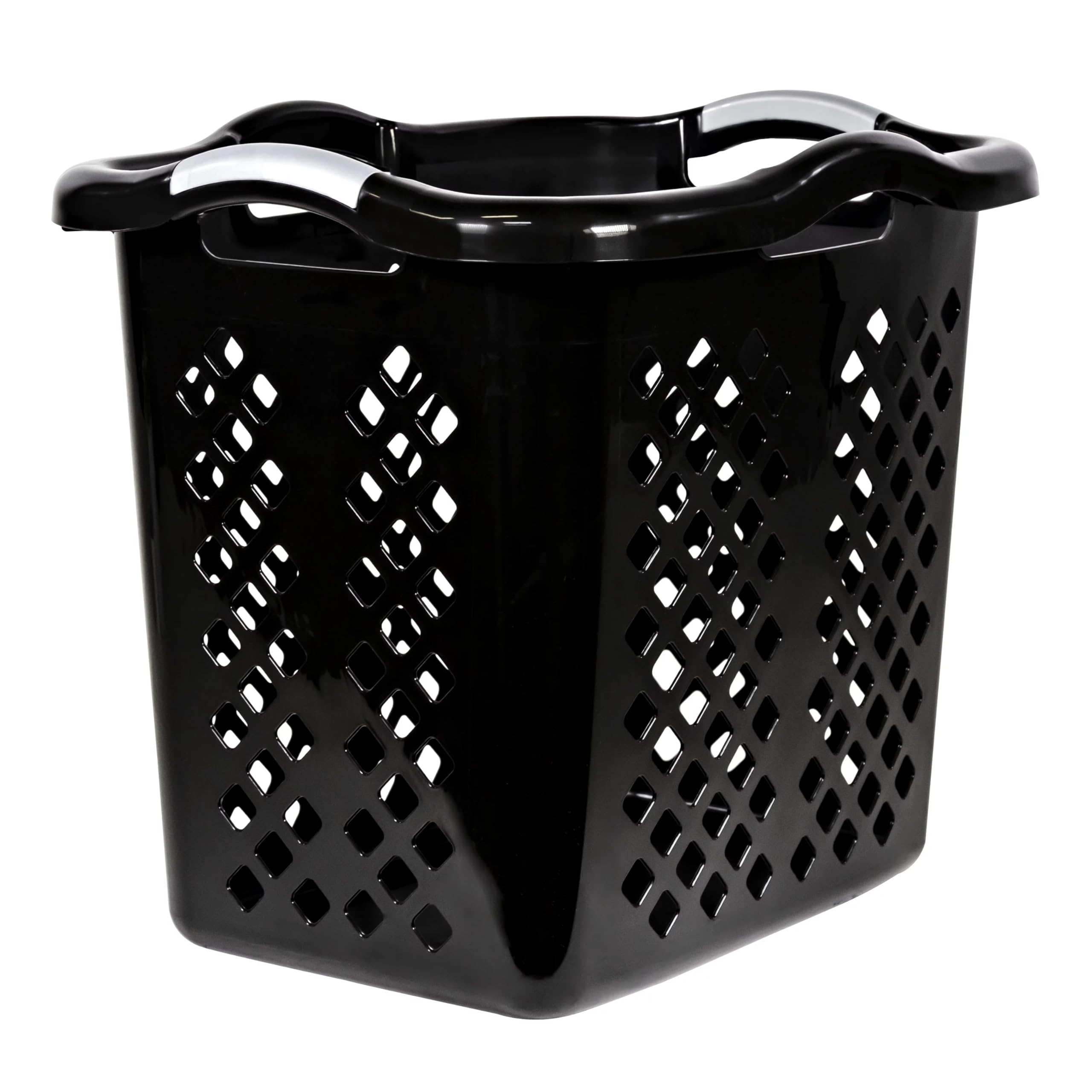 YLMZA 2 Pack Best Lamper Laundry Basket 2 Bushel, Black/Silver