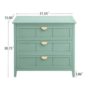 Aisurun Nightstand Dresser Bedside Table End Table Storage Chest Storage Cabinet with 3 Drawers for Bedroom Living Room Hallway Entryway Study (Light Green(3 Drawers))