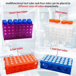 Saricho Multi-Function 4-Sided Test Tube Racks, 4-Way Test Tube Racks,Test Tube Holders, Pack of six(Blue, Purple,White, Yellow, Green and Orange)