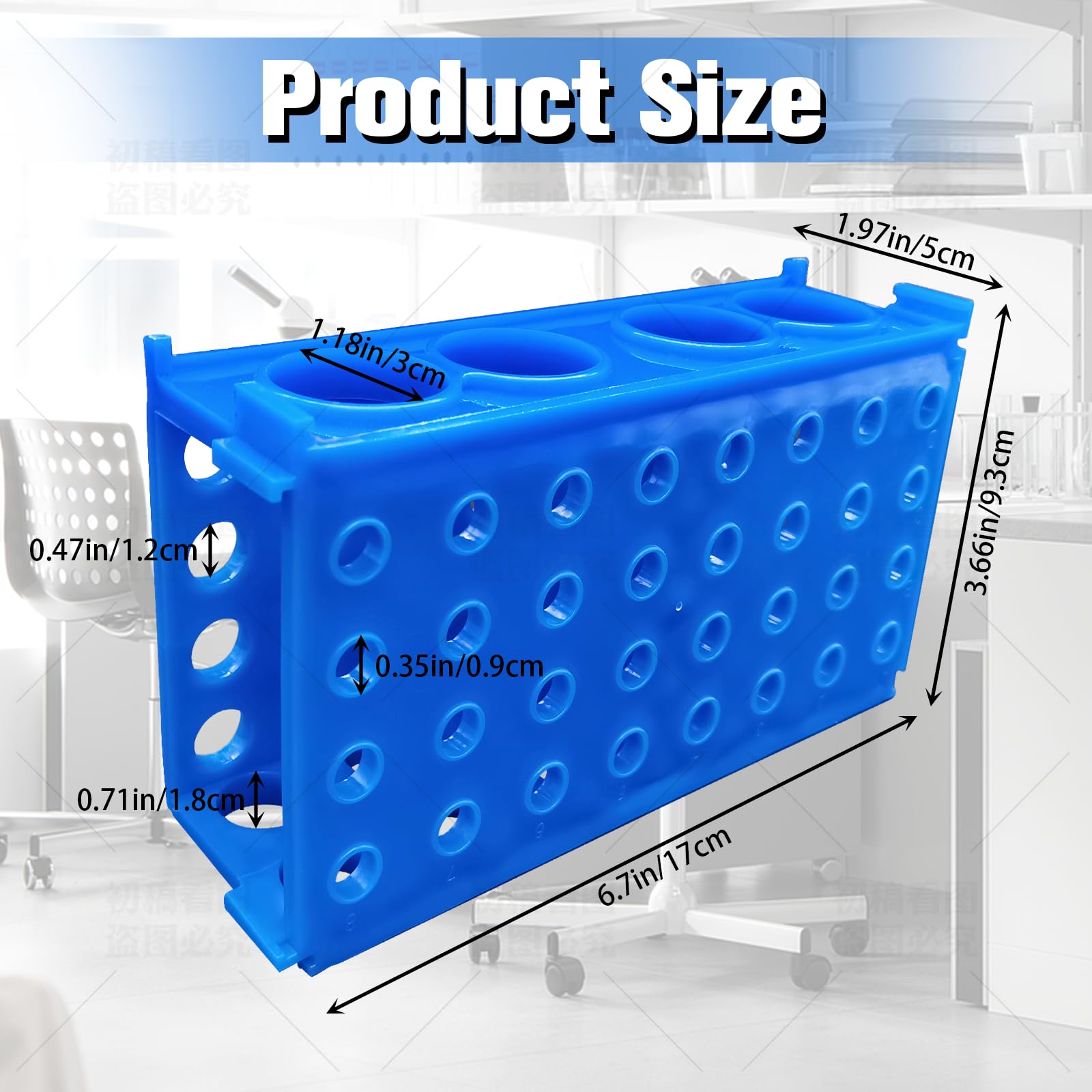 Saricho Multi-Function 4-Sided Test Tube Racks, 4-Way Test Tube Racks,Test Tube Holders, Pack of six(Blue, Purple,White, Yellow, Green and Orange)