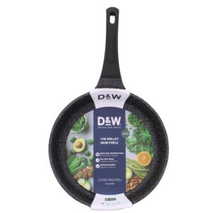 generic d&w premium nonstick skillet and fry pan, deane white cookware - 8 inch, 9.5 inch & 11 inch - skillets, sauce pans, pots & frying pan (11"" black handle)