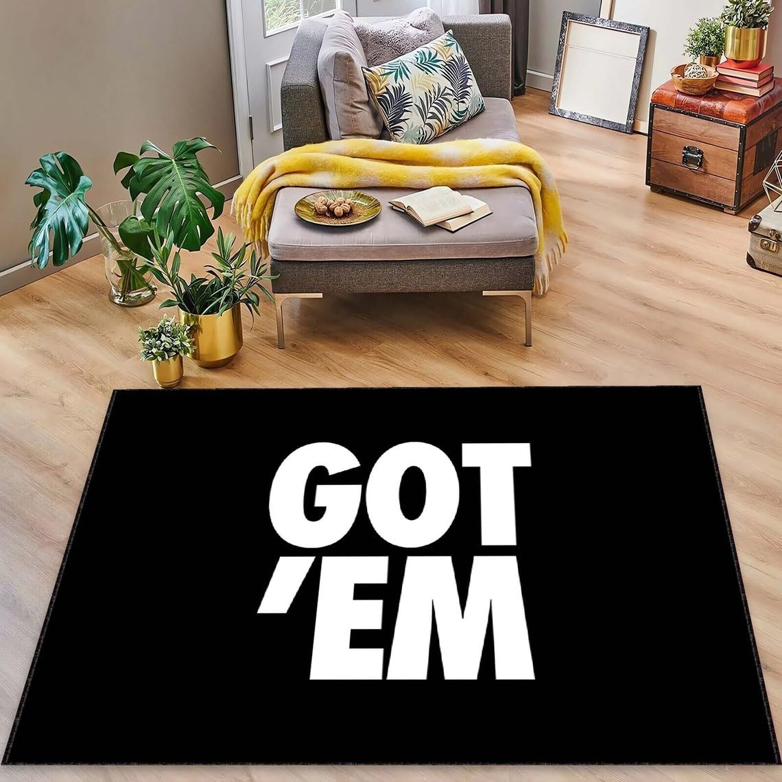 Generic The Got Em, Gotem, Gotem Decor, Fashion Rug, Streetwear Decor, Cool Decor Rug, Shoeshead rug, Home decor, Young Room Rug, GotEm Carpet, 2.6 x 3.9 feet, Colourful