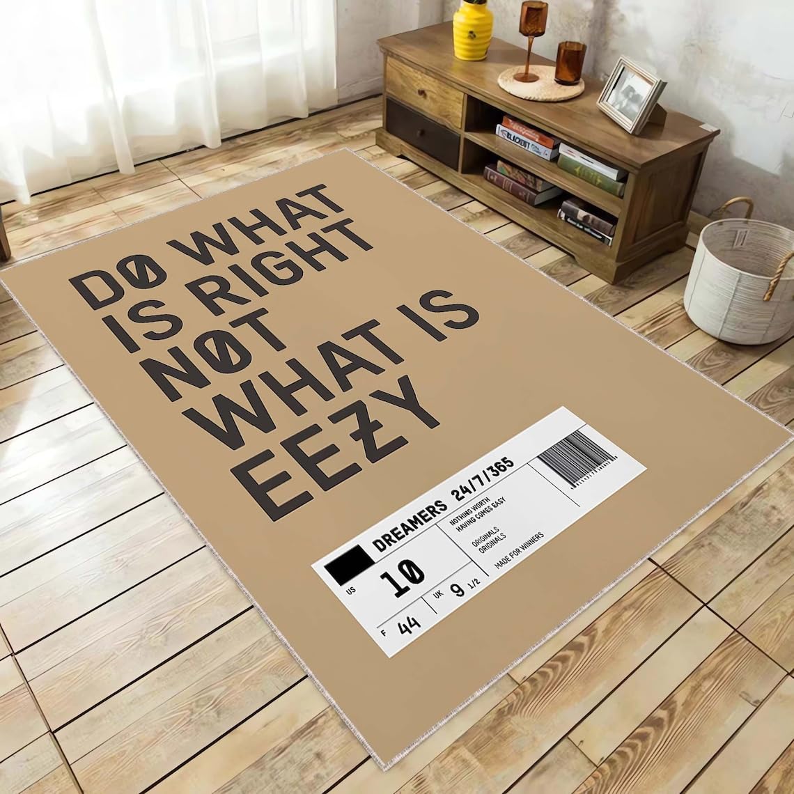 Do What is Right Not Whats Eezy, Trending Now, Hype Rug, Pop Culture Rug, Street Fashion, Streetwear, Hit Rug, Hit Shoes Mat, Sneakers Rug