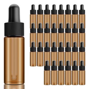 oubest 30pcs mini dropper bottles 5ml essential oil dropper bottles with dropper leakproof sample dropper bottles amber small glass dropper bottles for essential oils perfume cosmetic liquid