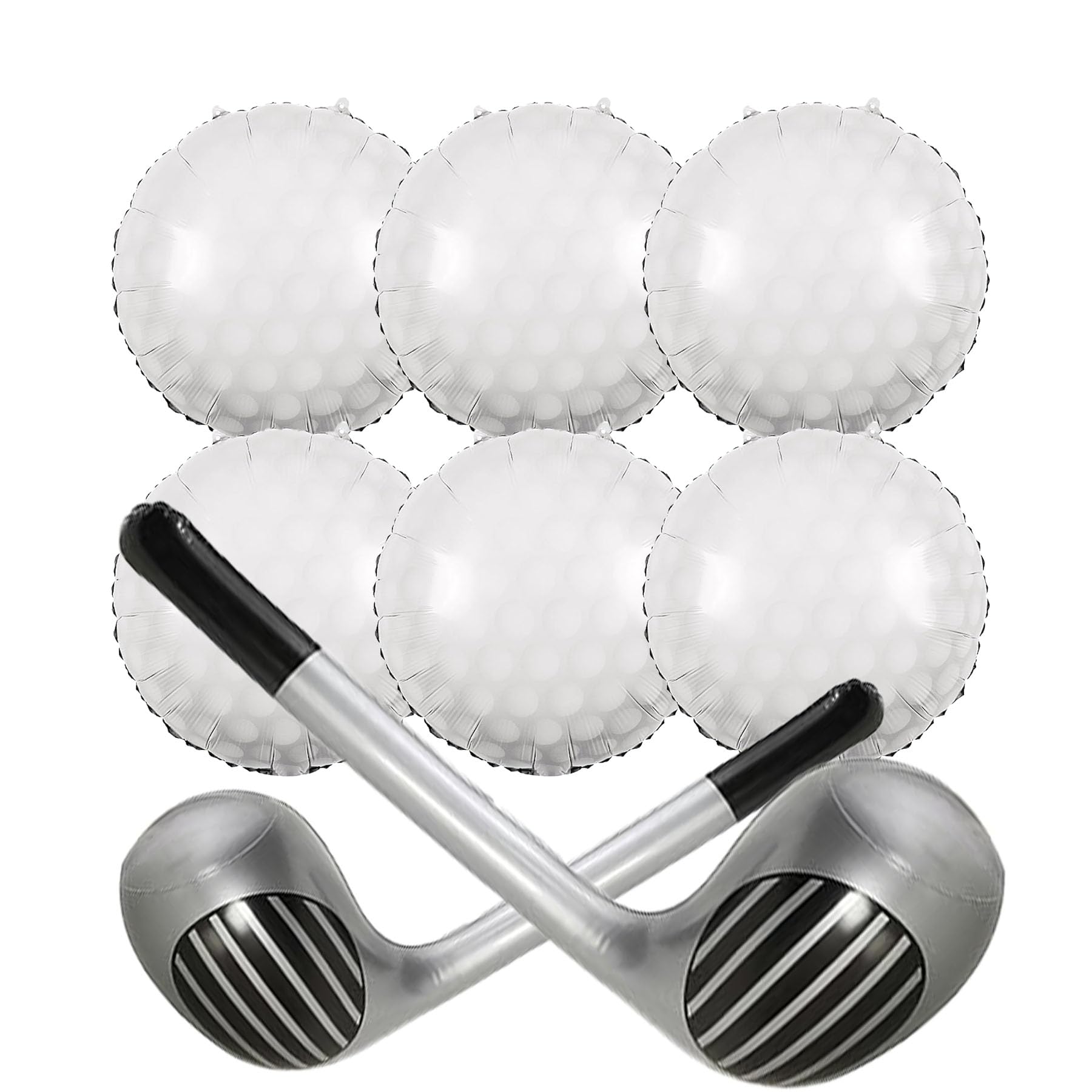 8 PCS Golf Balloons Golf Themed Party Decorations,2 Pcs Inflatable Golf Club 6 Pcs 18'' Huge Golf Ball Balloons,Party Accessory,Foil Mylar Golf Ball Balloons For Birthday Sports Graduation Party