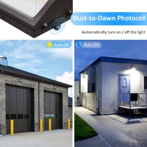 80W LED Emergency Wall Pack with Battery Backup 80/60/40W - 4K/5K/5.7K - 120 Mins Emergency Back up- Commercial Grade Outdoor Light, 11000 LMS, Warehouses, Parking, Building Exteriors