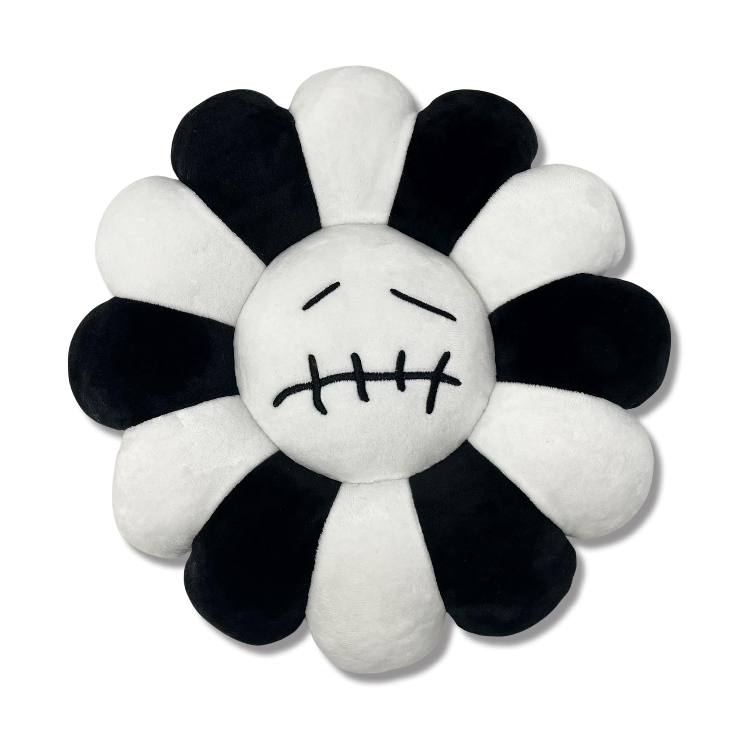 VERSILI Cactus J. Flower Plushie Pillow Black & White