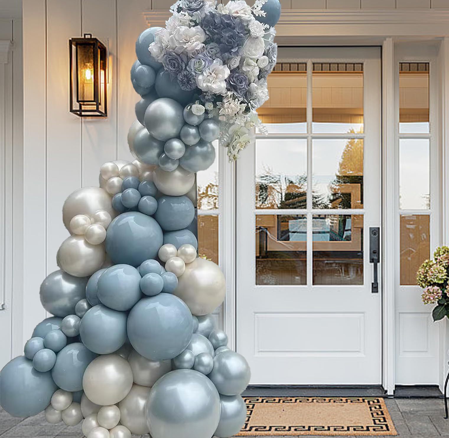 Dusty Blue Balloon Arch Kit 18 12 10 5 Inch Double Stuffed Slate Fog Blue Balloons Pearl Sand Balloons For Something Blue Before I Do Bridal Shower Baby Boy Shower Birthday Decorations