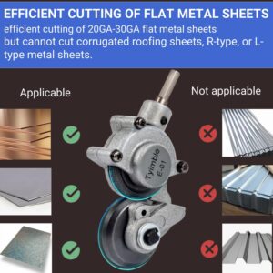 Tyimble Upgraded Sheet Metal Shear for Efficient 20-30 GA Flat Metal Cutting – Multi-Functional Electric Drill Attachment, Durable Design for DIY Projects & Professional Use.