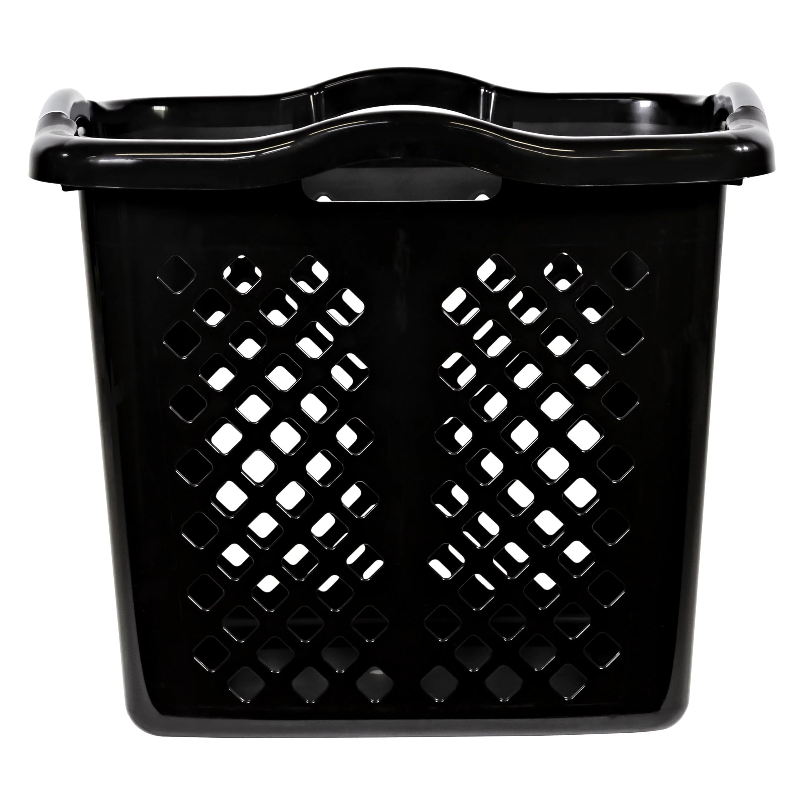 YLMZA 2 Pack Best Lamper Laundry Basket 2 Bushel, Black/Silver