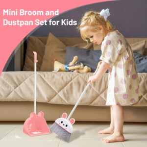 Generic Premium Long Reach Broom and Dustpan Set for Home Cleaning, Pink, 25cmx5cmx91cm