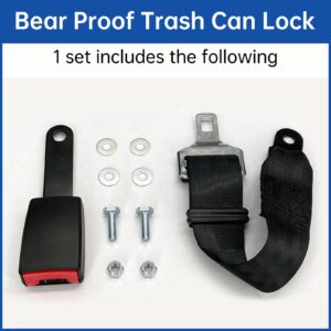 KOMOHOM Bear Proof Trash Can Lid Lock, Garbage Can Locks for Animals, Trash Can Straps for Raccoons, Raccoon Proof Garbage Can Lock Bear Trash Can Lock Bear Straps for Garbage Can