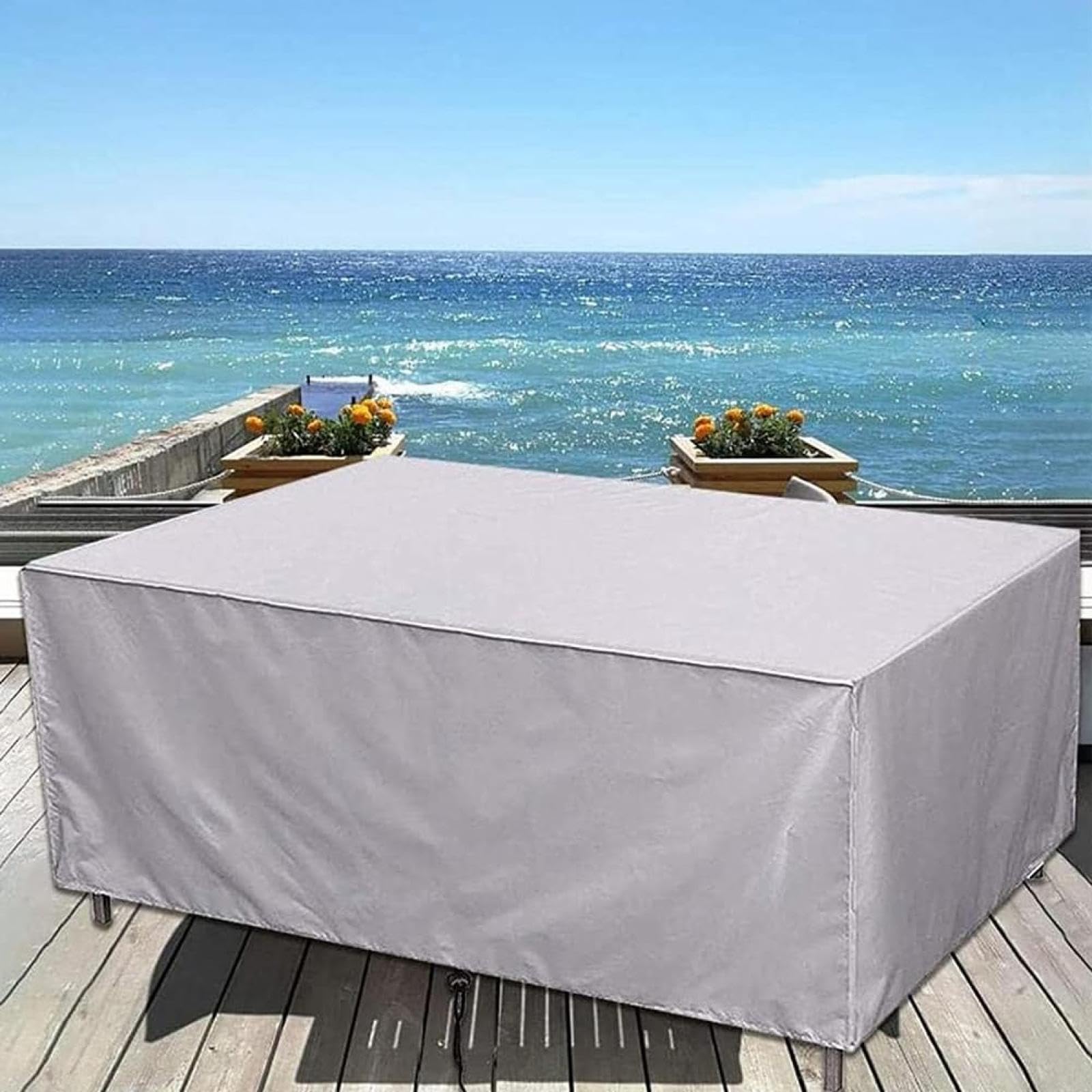 Patio Furniture Cover Waterproof/Outdoor Table Cover Waterproof 53x37x35in /LxWxH Patio Table Cover Outdoor Furniture/ Patio Heavy Duty Outdoor Furniture Covers, Wind Patio Sectional Couch Cover