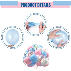 60PCS White Pink and Blue Balloons,Gender Reveal Balloon Pink and Blue Balloon Arch Kit,Suitable for Boy or Girl Gender Reveal Party Birthday Baby Bridal Shower Party Decorations