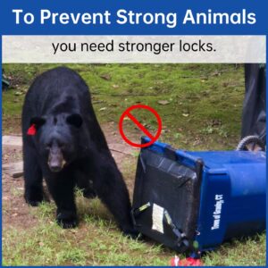 KOMOHOM Bear Proof Trash Can Lid Lock, Garbage Can Locks for Animals, Trash Can Straps for Raccoons, Raccoon Proof Garbage Can Lock Bear Trash Can Lock Bear Straps for Garbage Can