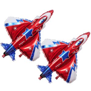 40"airplane balloons - fighter jet shaped foil mylar balloons for baby shower kids' boys birthday party supplies decorations