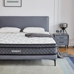 uapev full mattress,12inch thickness mattress in a box,memory foam hybrid mattress,with individual pocket spring for motion isolation & silent sleep,pressure relief,plush texture.