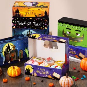 Pasimy 36 Pcs Halloween Cookie Boxes with Window 8.7 x 5.5 x 2.8 Inch Halloween Treat Boxes Bulk Trick or Treat Cupcake Candy Dessert Containers for Halloween Bakery Pastry Packaging Supplies