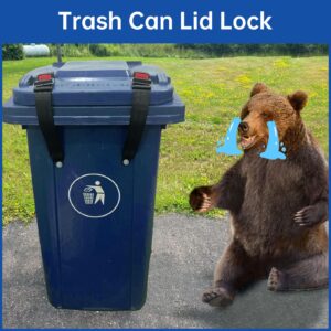 KOMOHOM Bear Proof Trash Can Lid Lock, Garbage Can Locks for Animals, Trash Can Straps for Raccoons, Raccoon Proof Garbage Can Lock Bear Trash Can Lock Bear Straps for Garbage Can