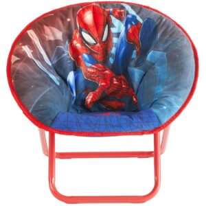 idea nuova marvel spiderman 19” frame folding toddler saucer™ chair with cushion, ages 3+