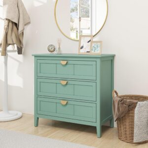 aisurun nightstand dresser bedside table end table storage chest storage cabinet with 3 drawers for bedroom living room hallway entryway study (light green(3 drawers))