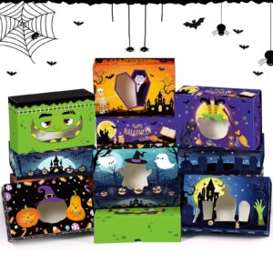 pasimy 36 pcs halloween cookie boxes with window 8.7 x 5.5 x 2.8 inch halloween treat boxes bulk trick or treat cupcake candy dessert containers for halloween bakery pastry packaging supplies