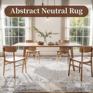 MontVoo Abstract Area Rug-5x7 Washable Rugs for Living Room-Soft Rug for Bedroom-Neutral Non Slip Indoor Floor Carpet for Apartment Dining Room Nursery Home Decor