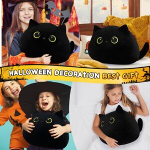 19'' Black Cat Plush- Giant Black Cat Stuffed Animal, Large Black Cat Plushie Kawaii Plushies with Star Eyes Cat Plush Pillow, Halloween Black Cat Decor Plush Toys Halloween Plush Gift for Kids