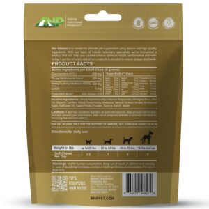 ANP Super Multi-Vitamin, Natural No Animal Proteins, 60 Soft Chews for Dog Gut Health and Immune System, CoQ10, Probiotics 5M CFUs and Glucosamine