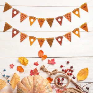 VILIFEVER Pumpkin Pie Banner Thanksgiving Decorations, Pie Slices Bunting, Thanksgiving Banner, Fall Party Decor Harvest Home Mantel Decorations Party Supplies