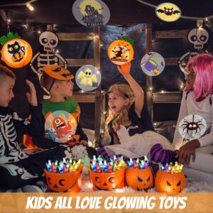 Halloween Party Favors for Kids, 40PCS Light Up Finger Lights Halloween Goodie Bag Fillers, Non Candy Halloween Treats Glow in The Dark Halloween Toys Bulk for Pinata Stuffers, Classroom Prizes Gifts